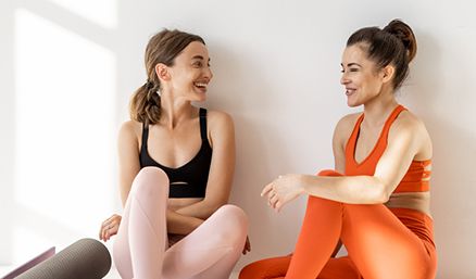 Two women in work out attire