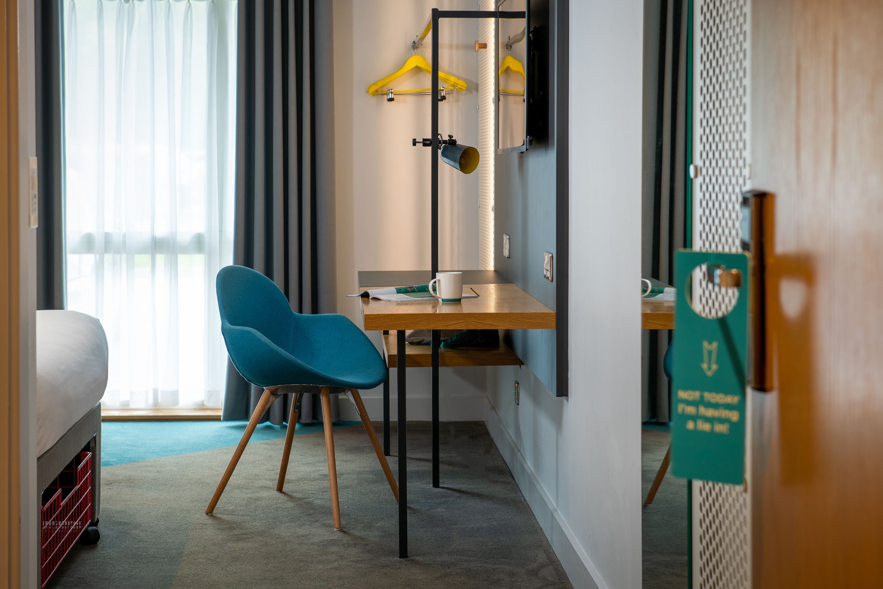 Desk in a bedroom at Lodge at Solent