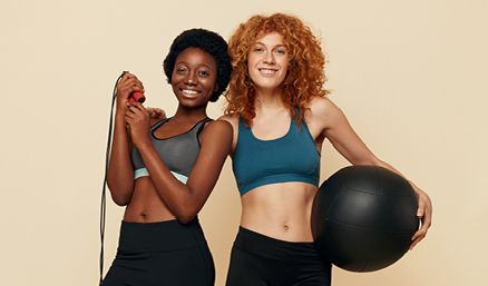 Two women in workout attire