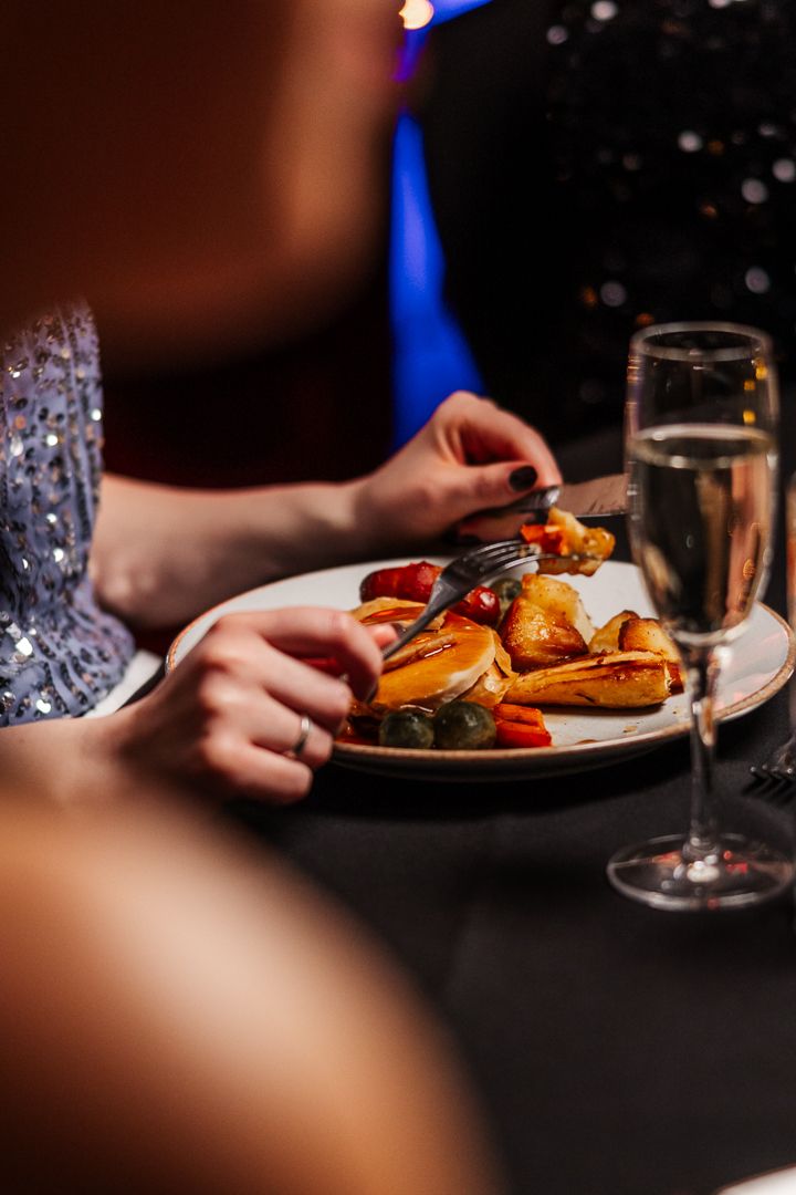 Christmas party food close up