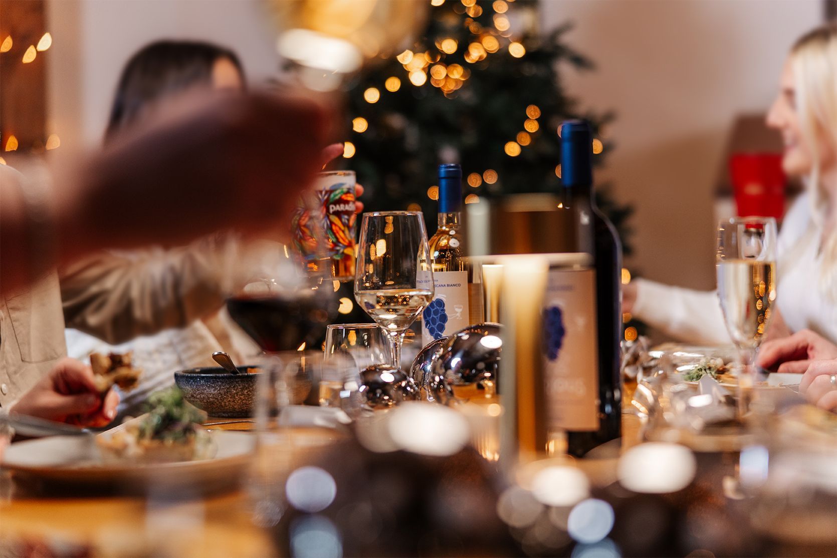 Group enjoying a Christmas meal